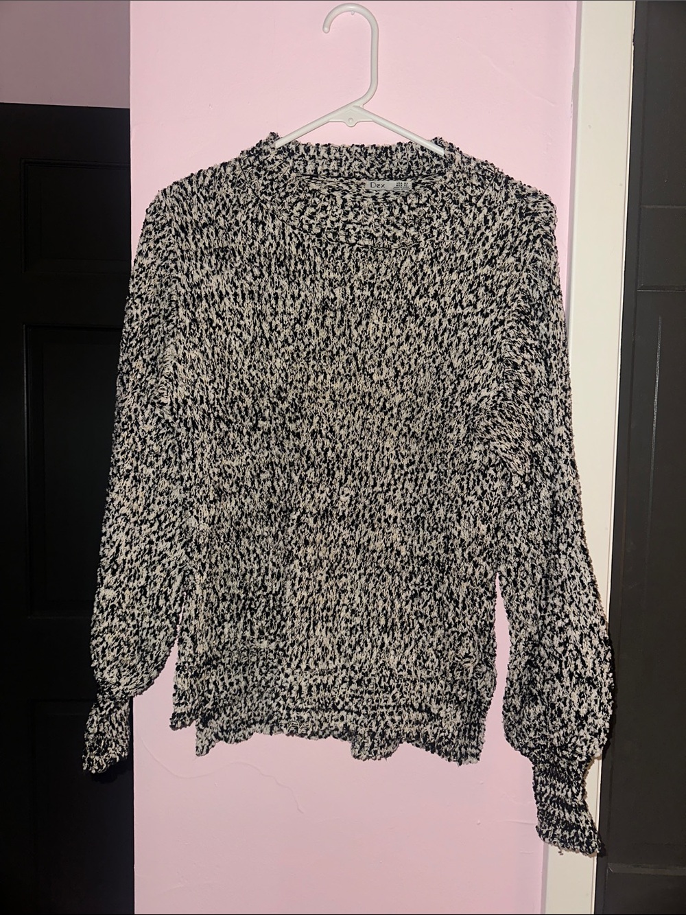 Dex Black & White Marled Crewneck Sweater